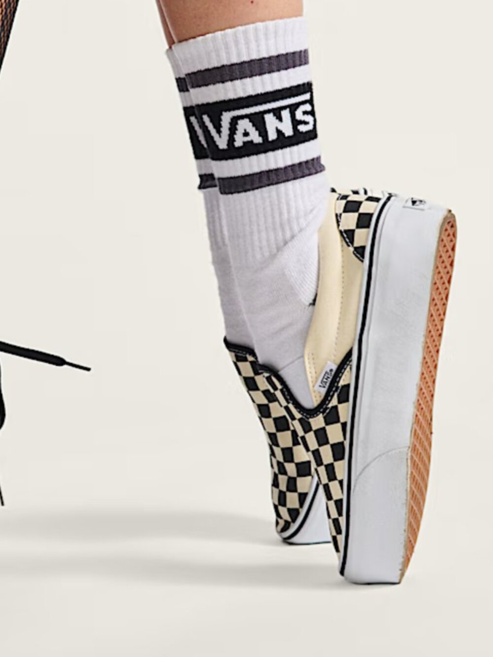 Vans Checkerboard Lace-Up Sneakers -Classic Slip-On Stackform Checkerboard Shoes - Picture 1 of 10